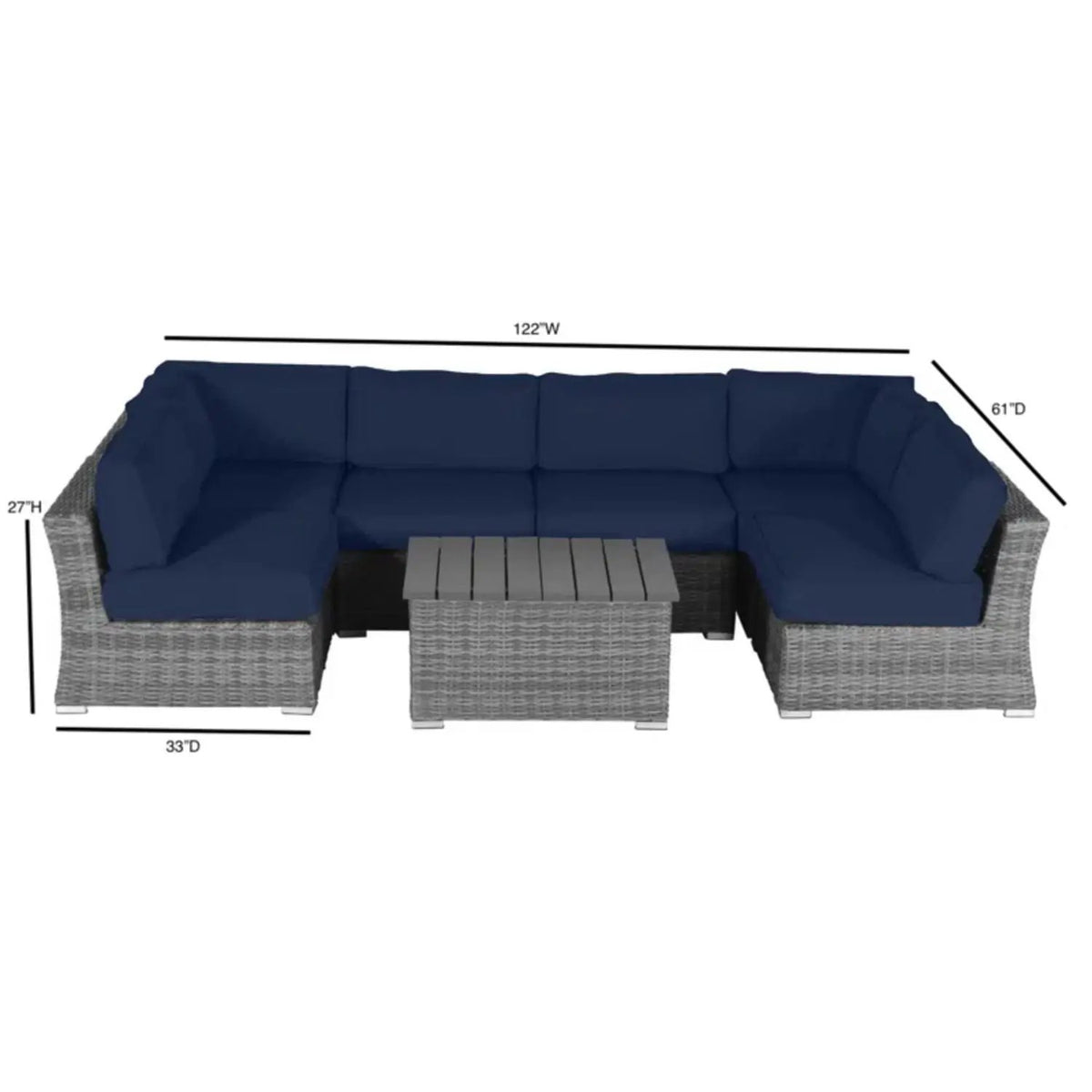 Wicker Sectional Sofa Set | Rustproof Aluminum Frame | Oversized Comfort | Weather-Resistant Wicker