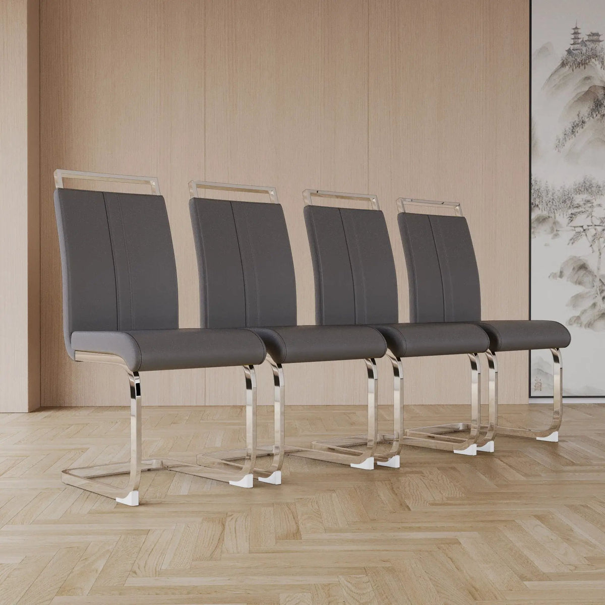 Modern Dining Chairs | Padded Seat | High Back | Accessory Bag Included
