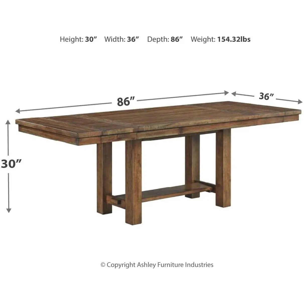 Farmhouse Dining Extension Table Seats 8 Distressed Nutmeg from PriceLows™