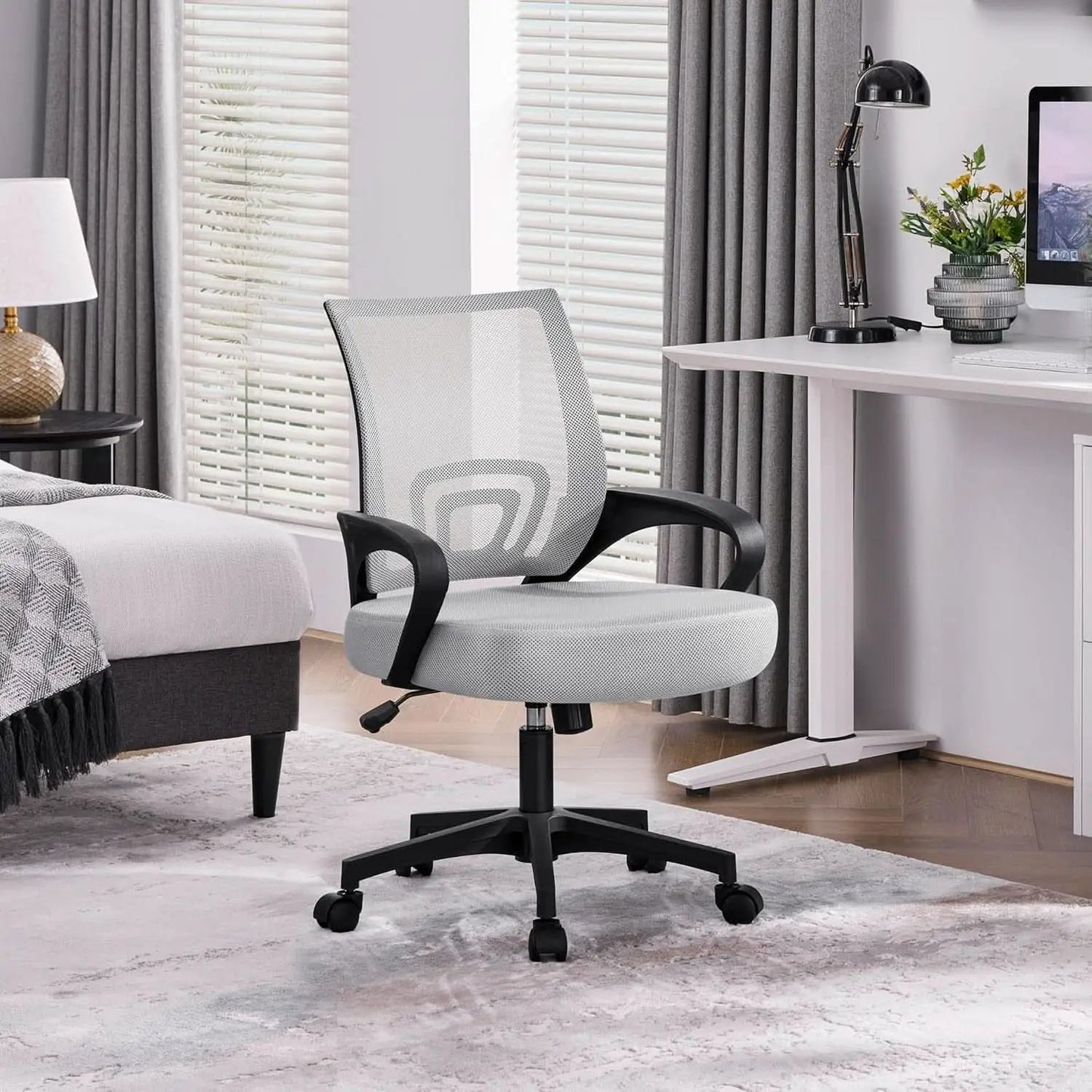 Ergonomic Mesh Office Chair With Lumbar Support Grey from PriceLows™