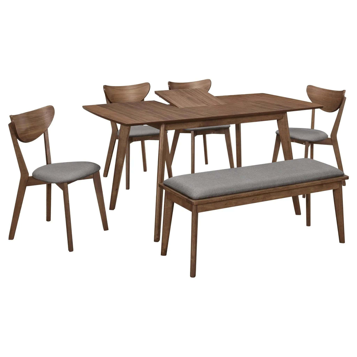 Alfredo 6-piece Butterfly Leaf Dining Set Natural | 6-Piece Set | Walnut & Wood | Walnut