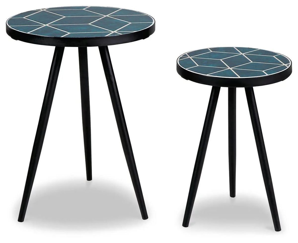 Clairbelle Accent Tables | Set Of 2 | Teal | Nesting Design