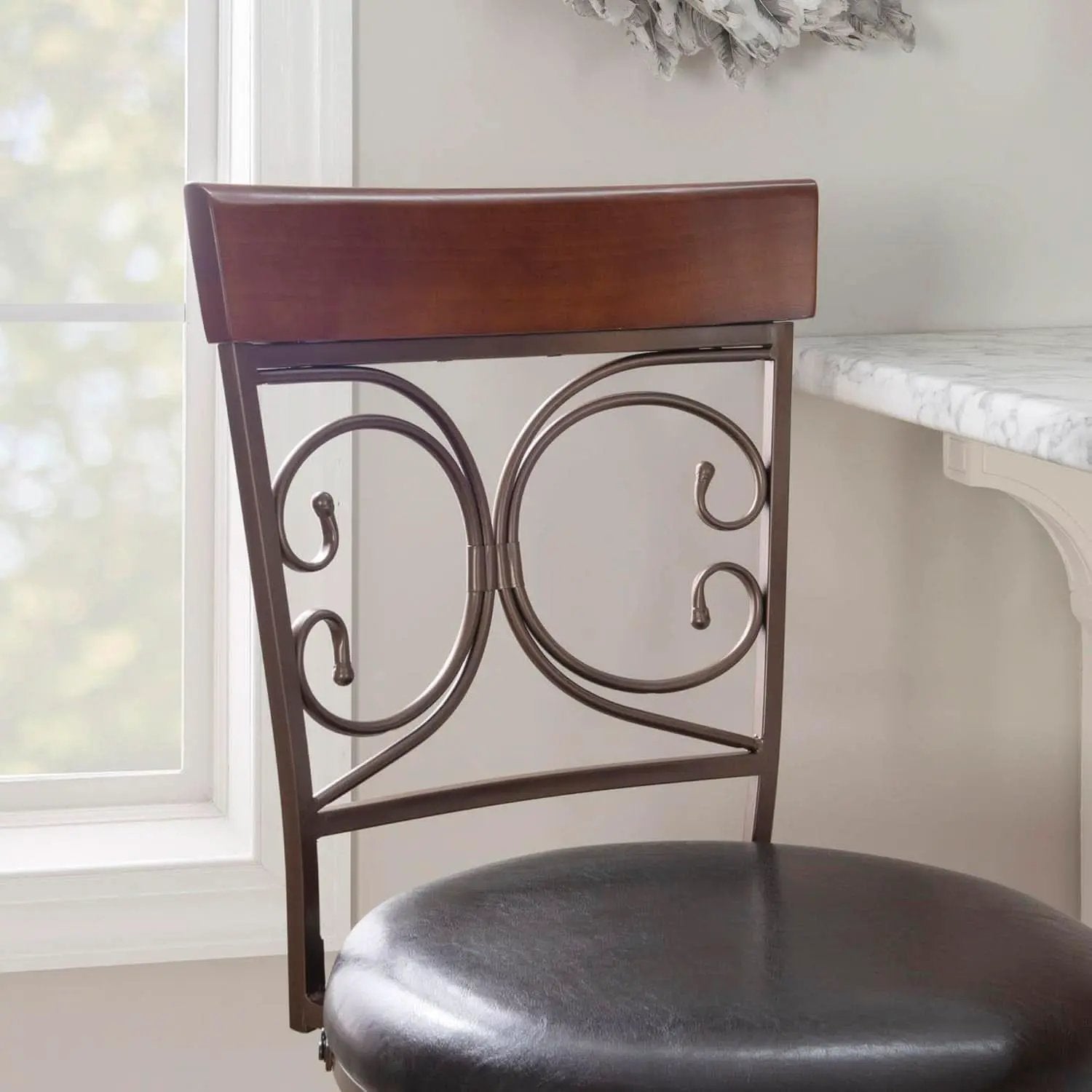 Big And Tall Bar Stool Dark Bronze Bar Height Swivel from PriceLows™