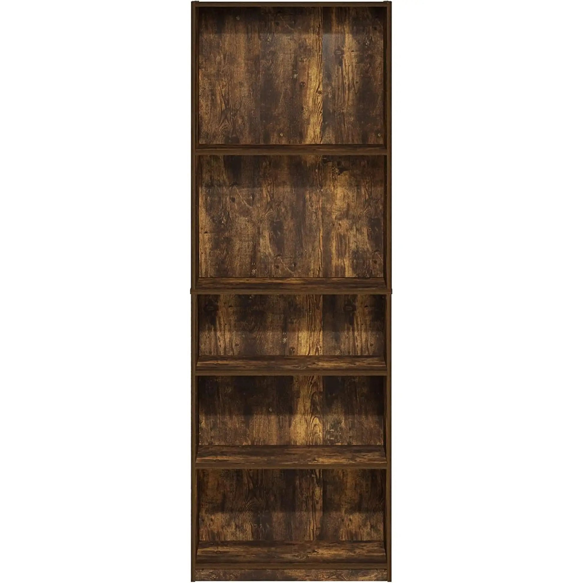 Amber Pine Adjustable 5-Tier Bookcase With Durable Shelves from PriceLows™