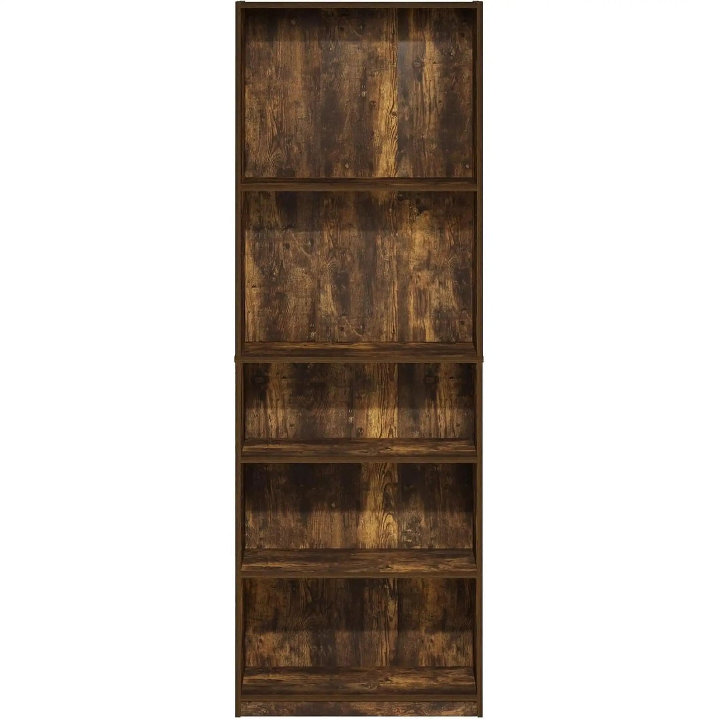 Adjustable 5 Tier Amber Pine Bookcase Living Room Storage from PriceLows™
