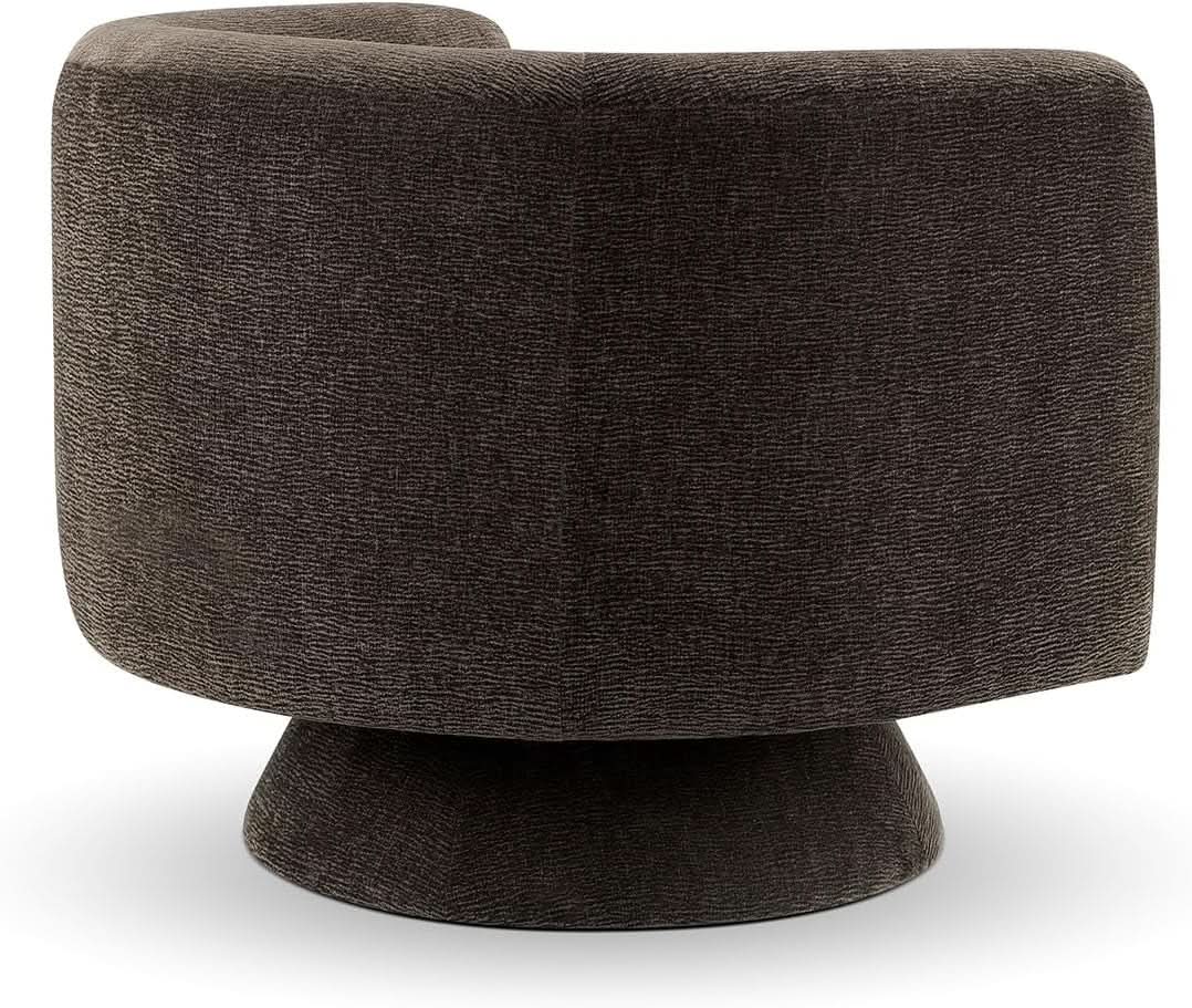 360 Degree Swivel Chair Espresso Velvet Upholstery from PriceLows™