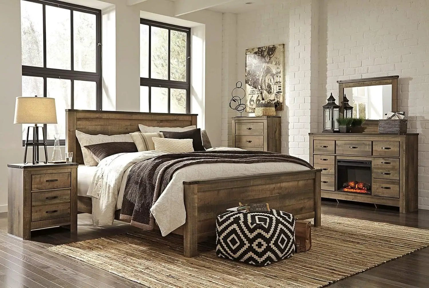Rustic King Headboard with Charming Plank Details from PriceLows™