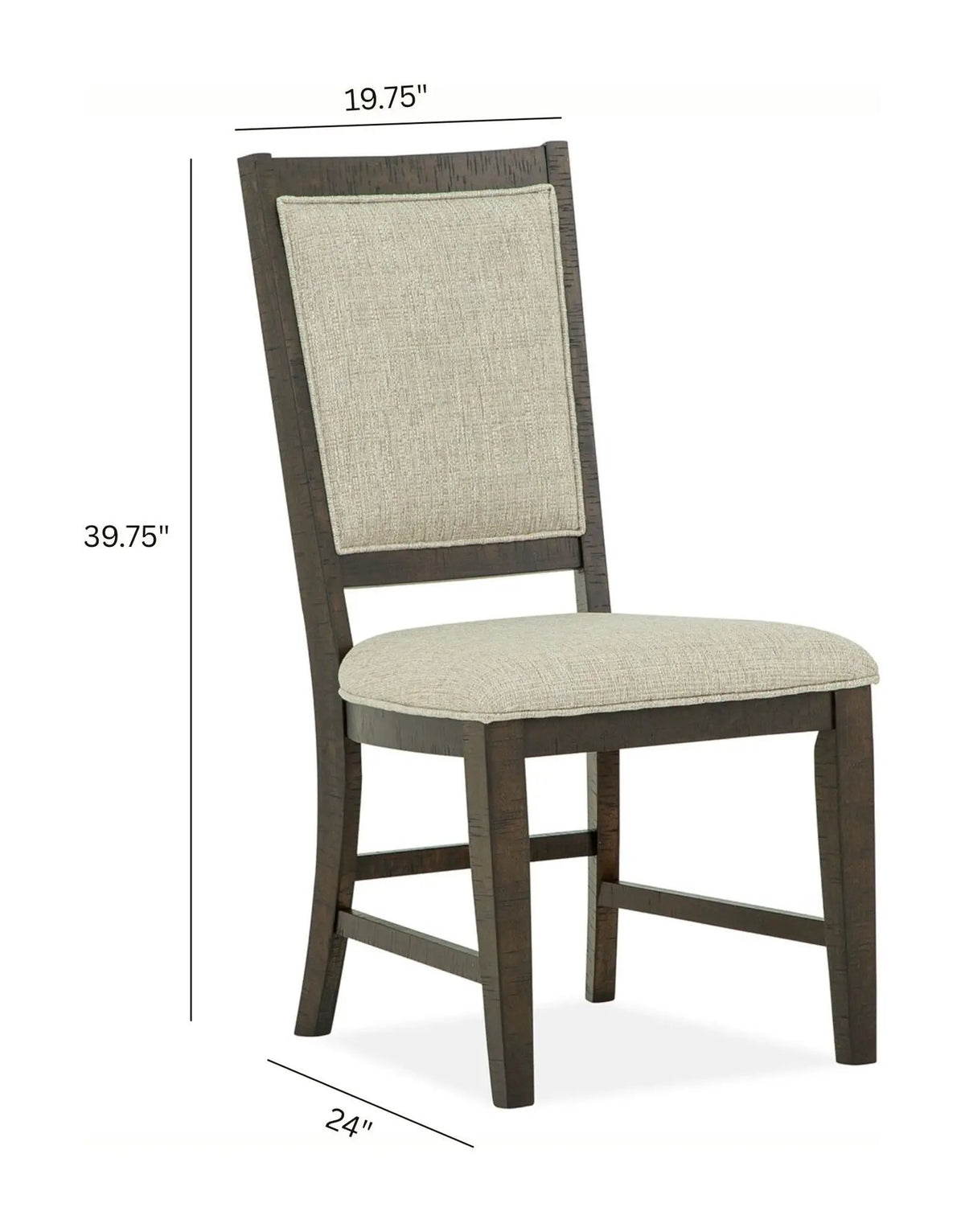 Westley Falls Step Up Side Chair With Upholstered Seat & Back (Set of 2) | 24 x 19.75 x 39.75 in | Metal & Veneer | Graphite
