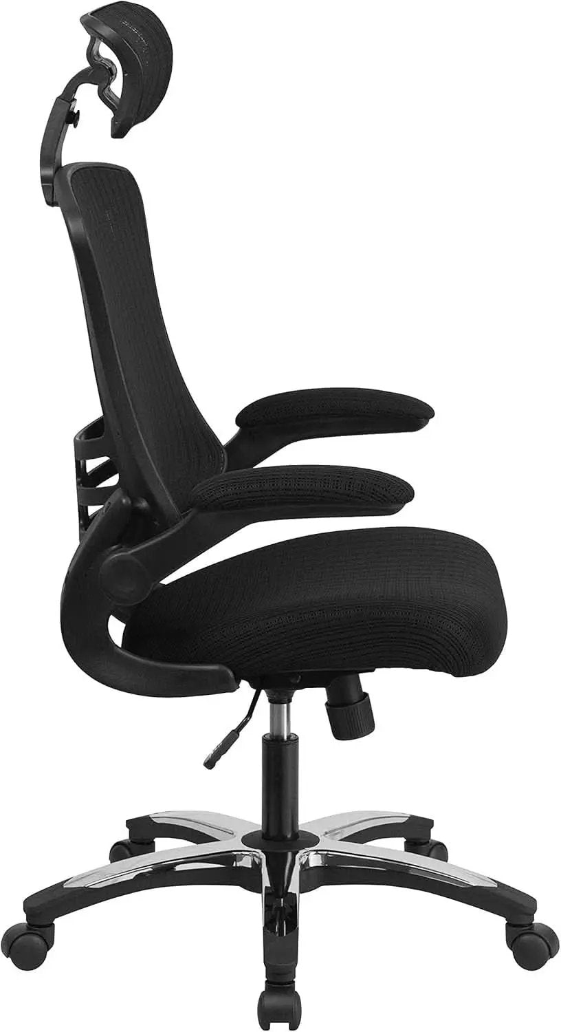 High Back Swivel Office Chair With Lumbar Support Black from PriceLows™