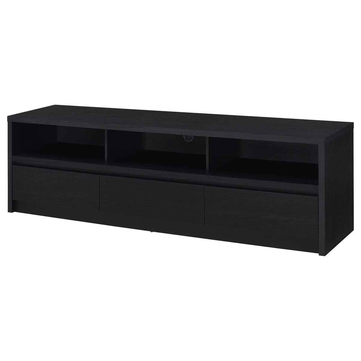 Rutland 78-inch 3-drawer TV Stand Media Console | 78 x 15.5 x 22 in | Engineered Wood & Veneer | Black