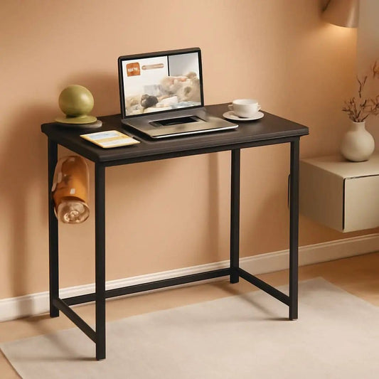 31.5 Inch Folding Computer Desk Black Space Saving from PriceLows™