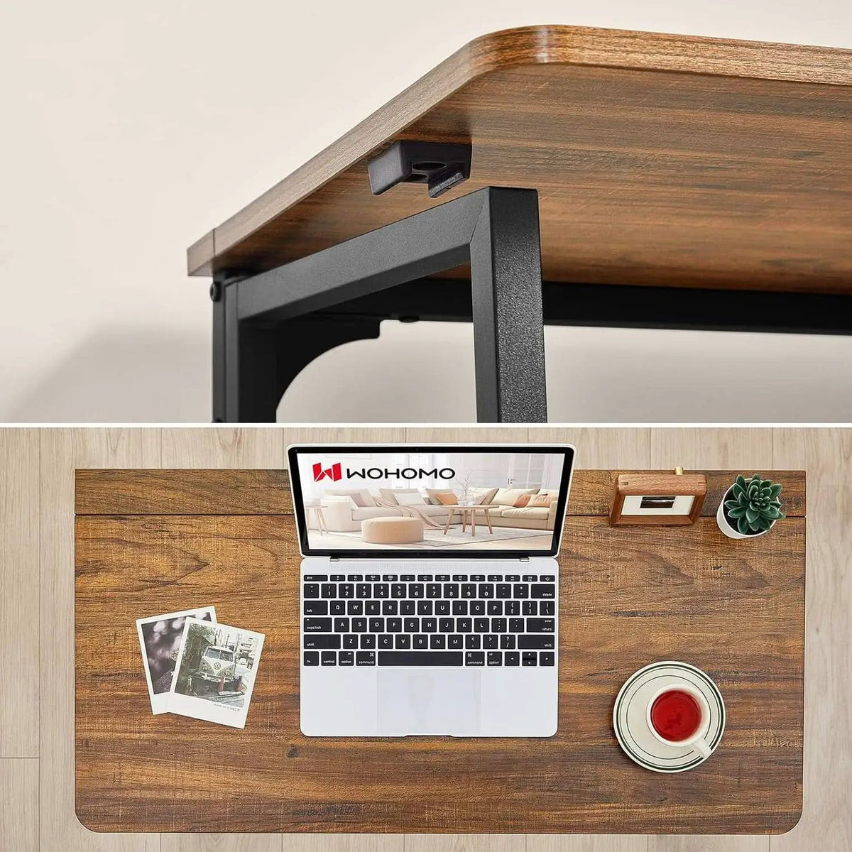 31.5 Inch Folding Computer Desk Space Saving Rustic Walnut from PriceLows™