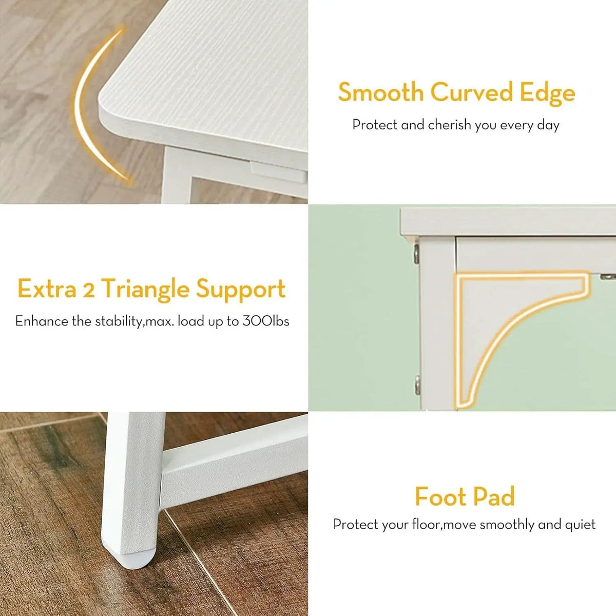 31.5 Inch Folding Desk White For Small Spaces Home Office from PriceLows™