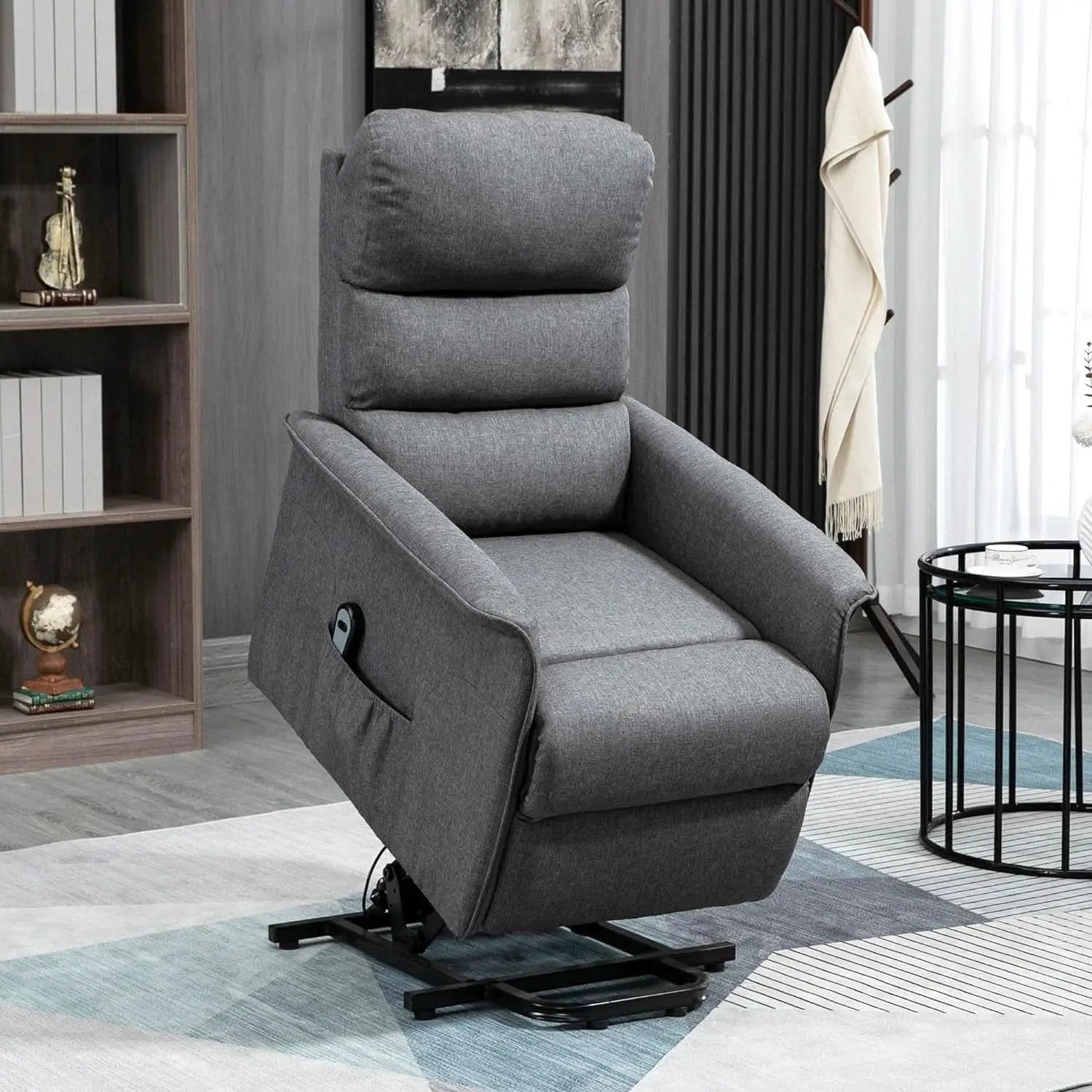 Power Lift Recliner Chair Gray With Remote Control from PriceLows™