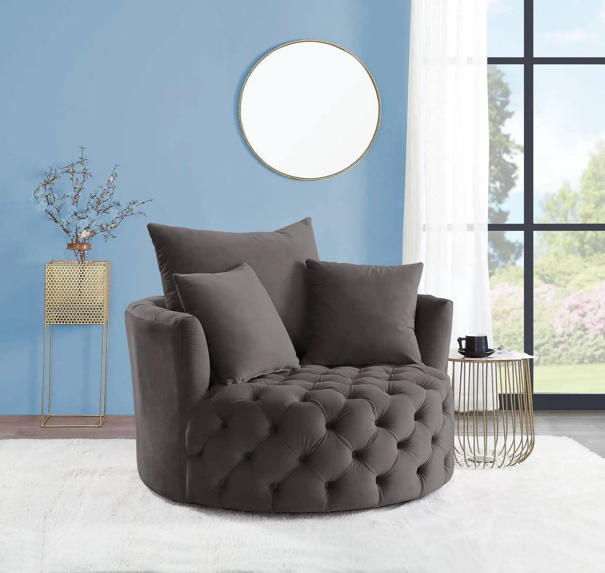 Zunyas Accent Chair With Swivel | 2 Pieces | Living Room Furniture | Living Room