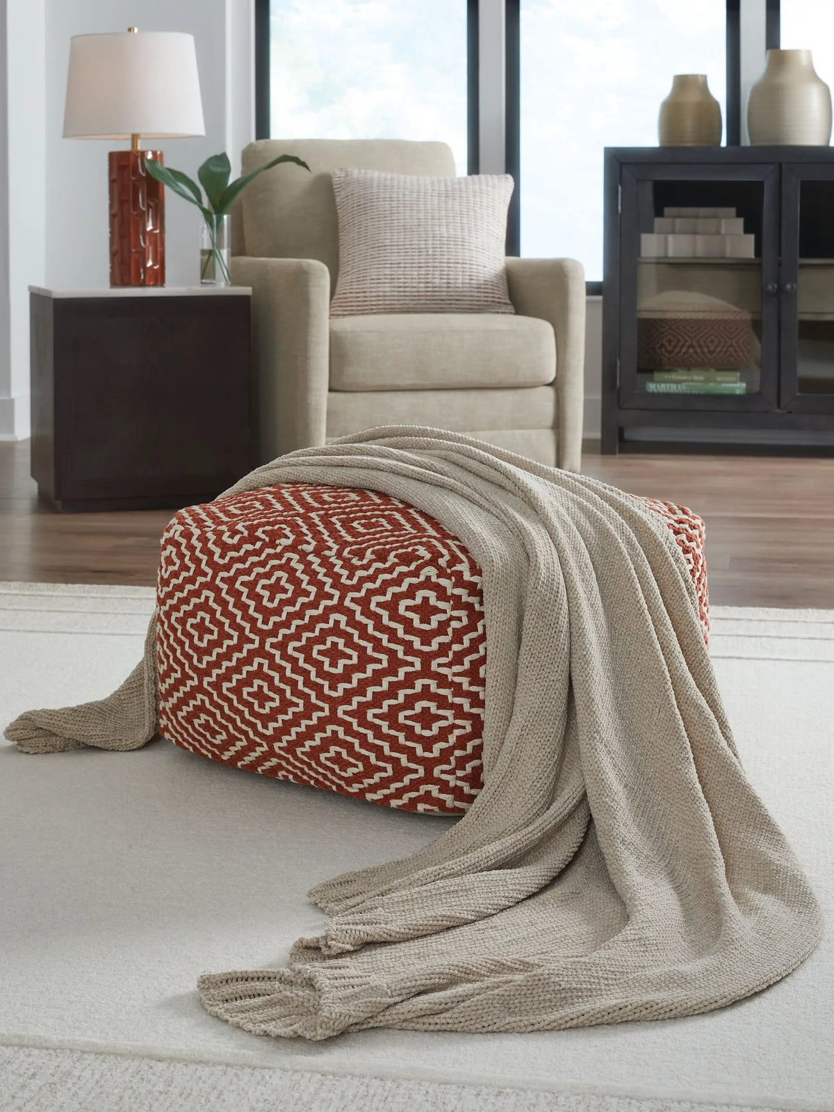 Anawood Knit Throw Blanket | Neutral Hue | Textural Knit Construction | 50 x 60 Inch