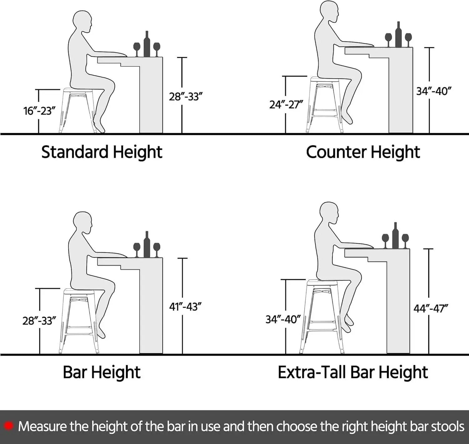 30 Inch Stacking Metal Bar Stool Indoor Outdoor Use from PriceLows™