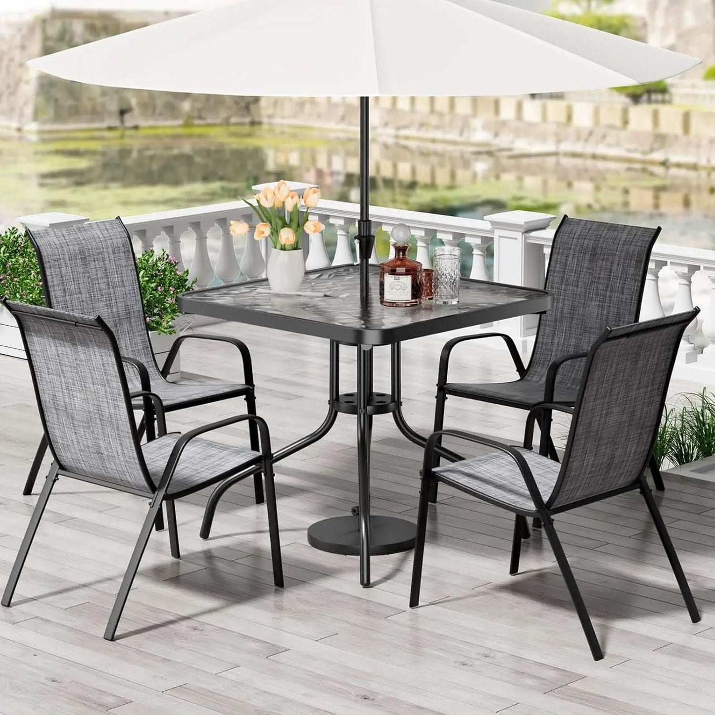 Outdoor Patio Dining Set with Metal Table and Chairs from PriceLows™