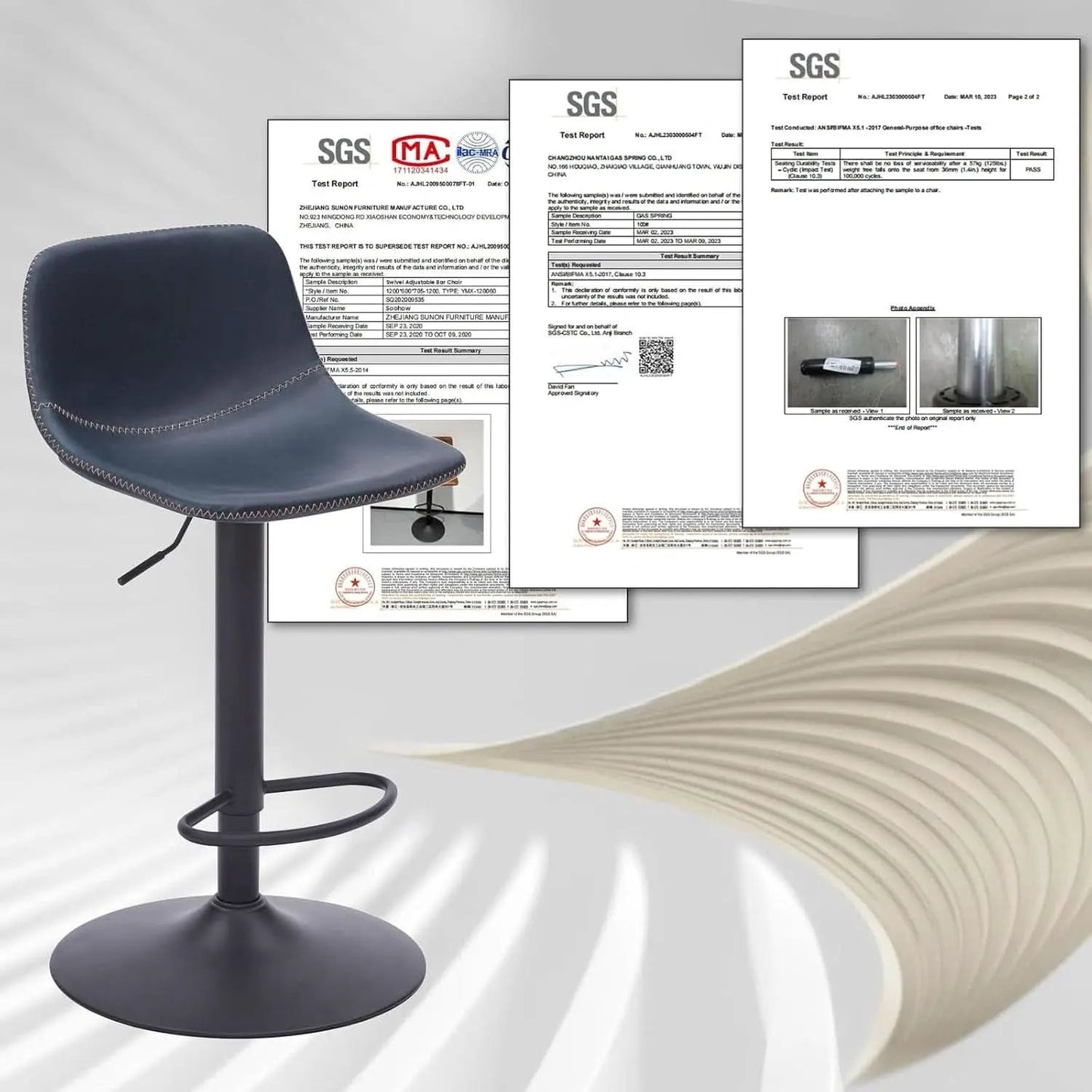 Adjustable Bar Stools Set Of 2 With Swivel Back Support from PriceLows™