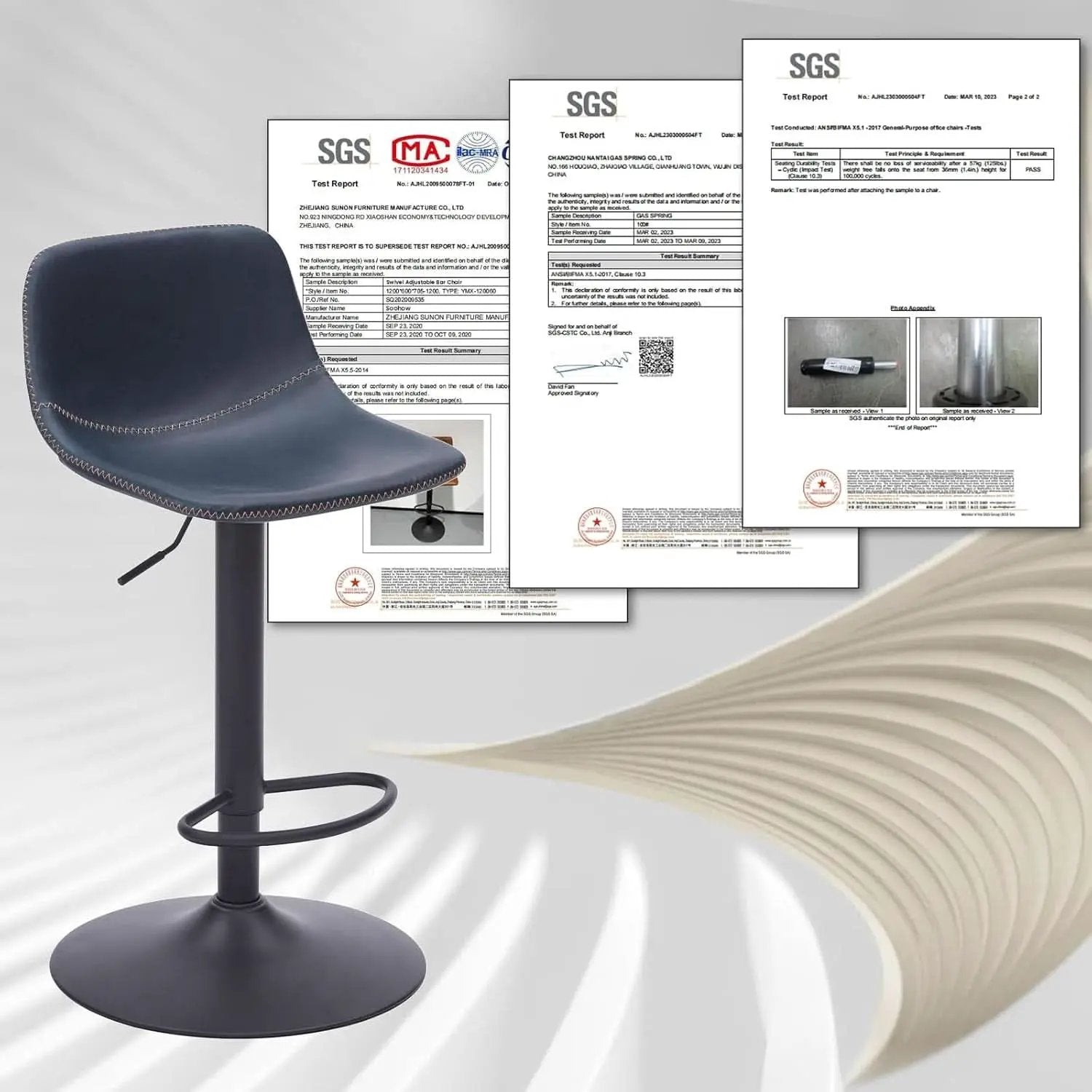 Adjustable Bar Stools Set Of 2 With Swivel Back Support from PriceLows™