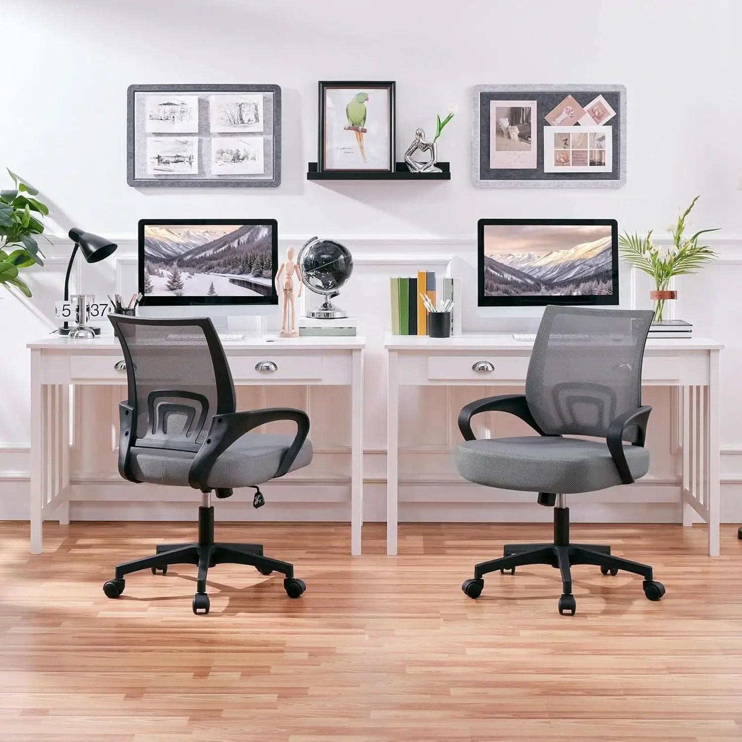2 Pack Ergonomic Mesh Office Chairs With 360 Degree Rolling Casters Dark Gray For Home Office from PriceLows™