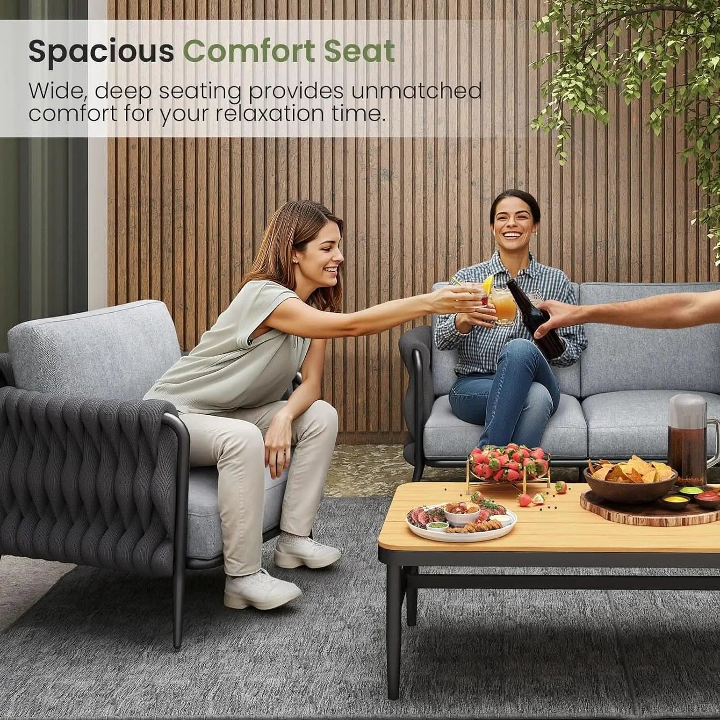 Stylish Outdoor Patio Furniture Set with Waterproof Cushions from PriceLows™