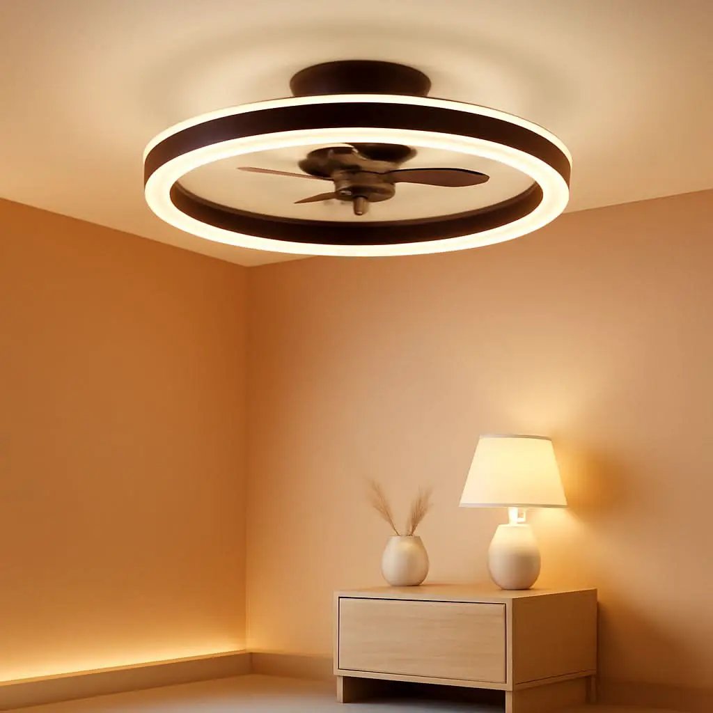 19.7 Inch Low Profile Ceiling Fan With Light Remote from PriceLows™