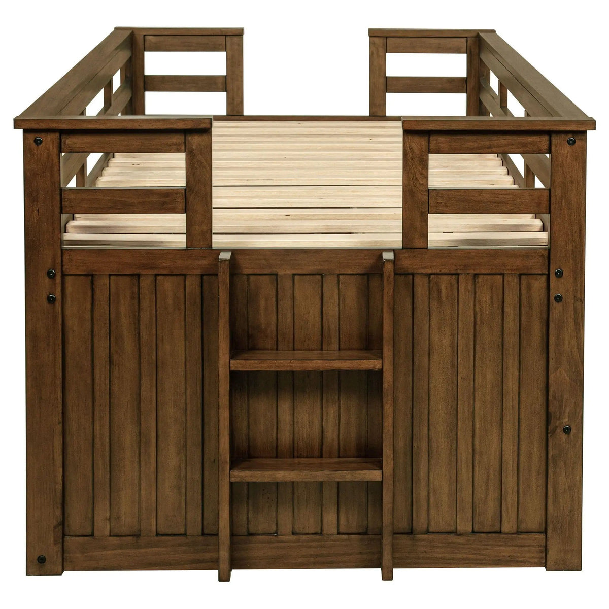 Carlsbad Wood Twin Captains Bed With Trundle Medium | 83.5 x 44.75 x 36.25 in | Pine Wood & Mdf | Brown
