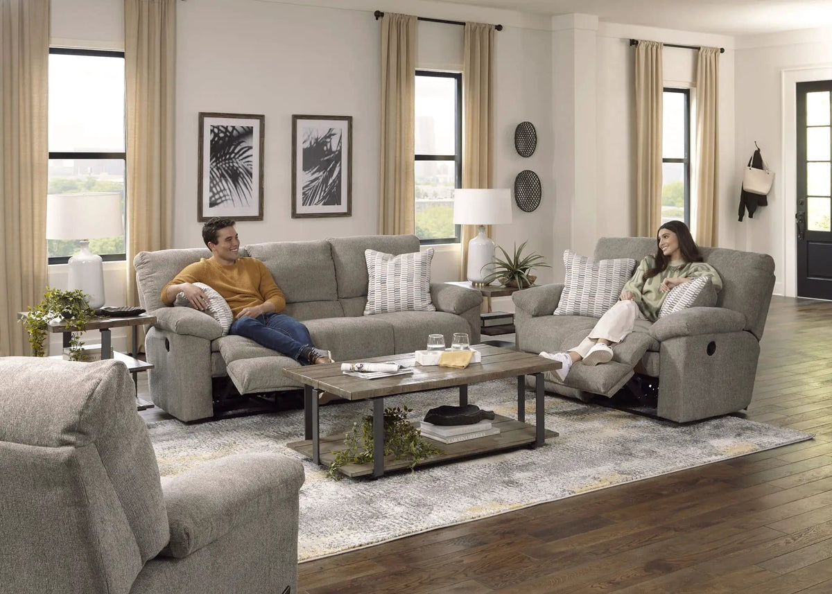 Tyler Reclining Sofa | 4 Pieces | Chenille & Fabric | Living Room