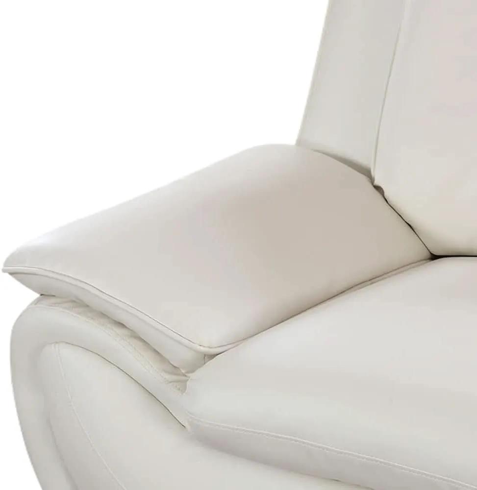 Cream White 2 Piece Faux Leather Sofa Set Living Room from PriceLows™