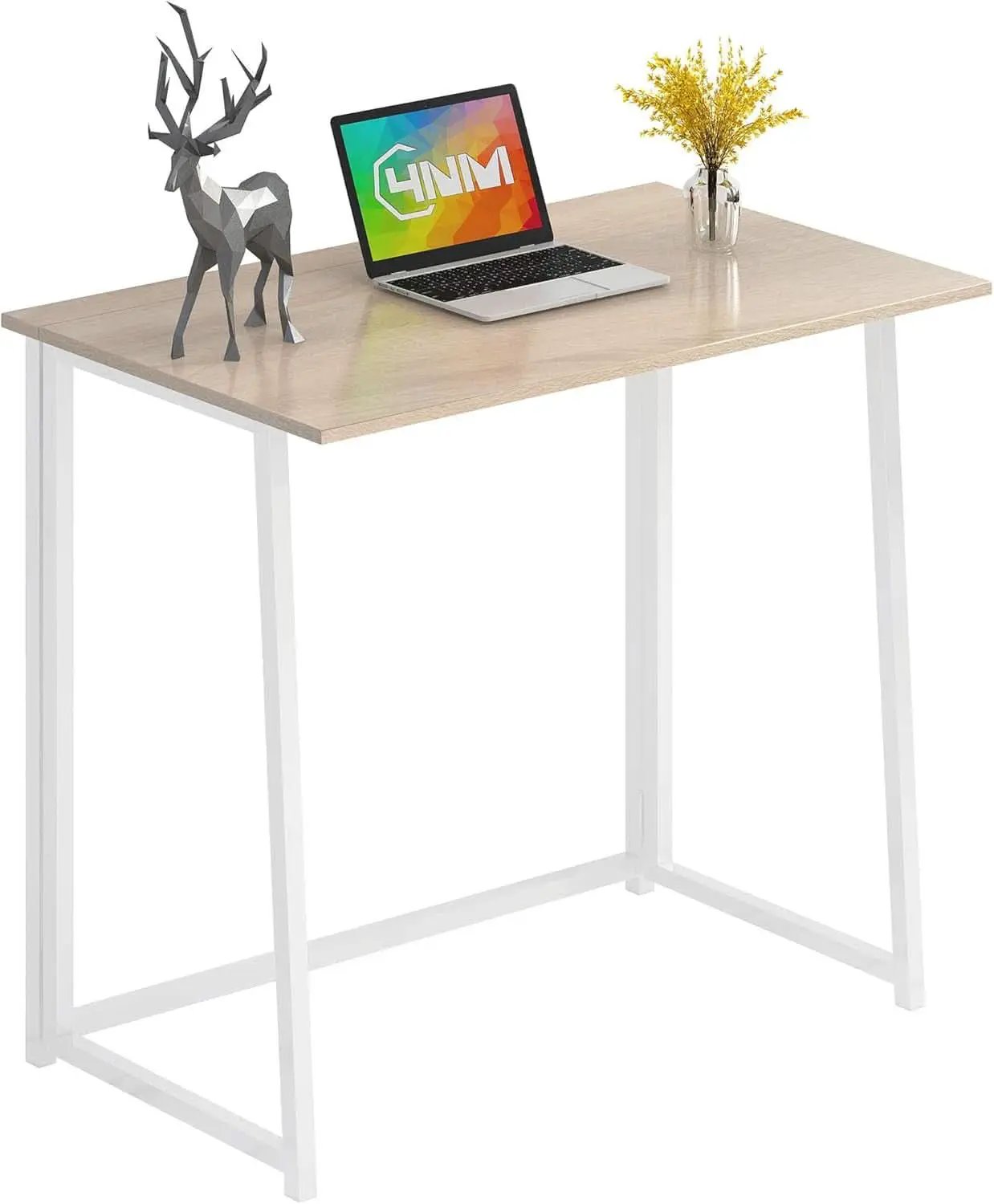 31.5 Inch Folding Desk For Small Spaces Natural White from PriceLows™