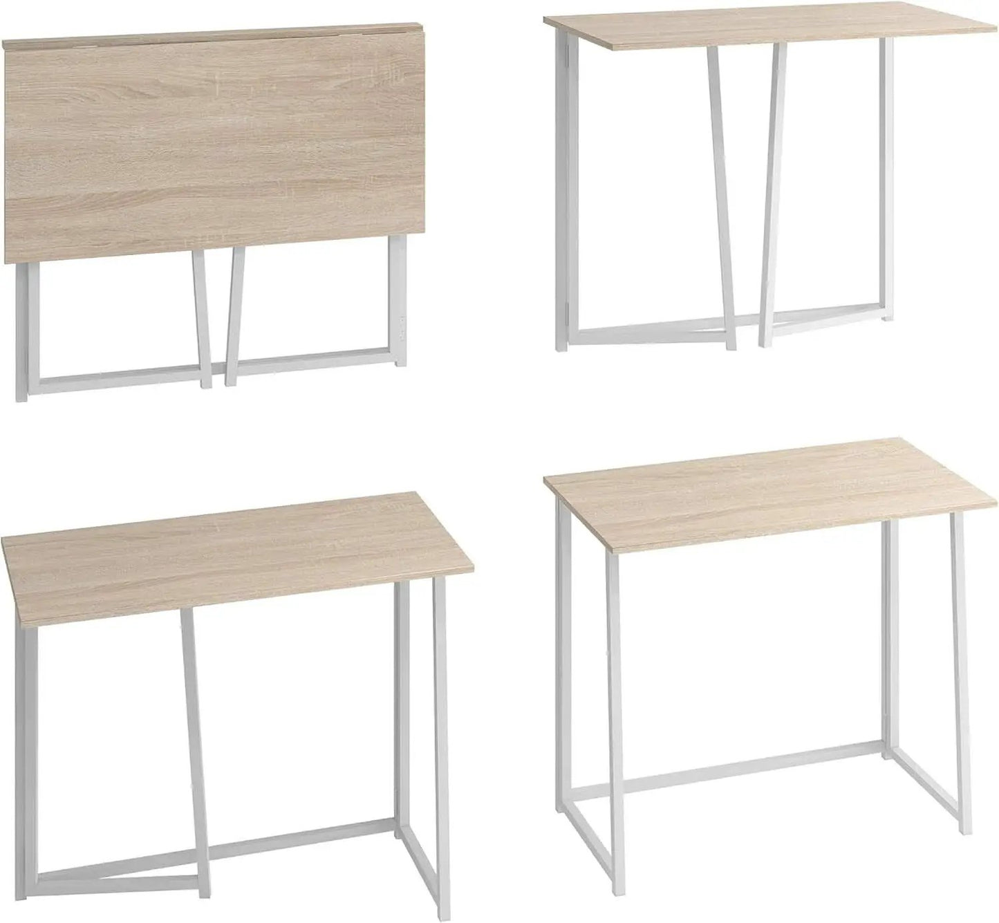 31.5 Inch Folding Desk For Small Spaces Natural White from PriceLows™