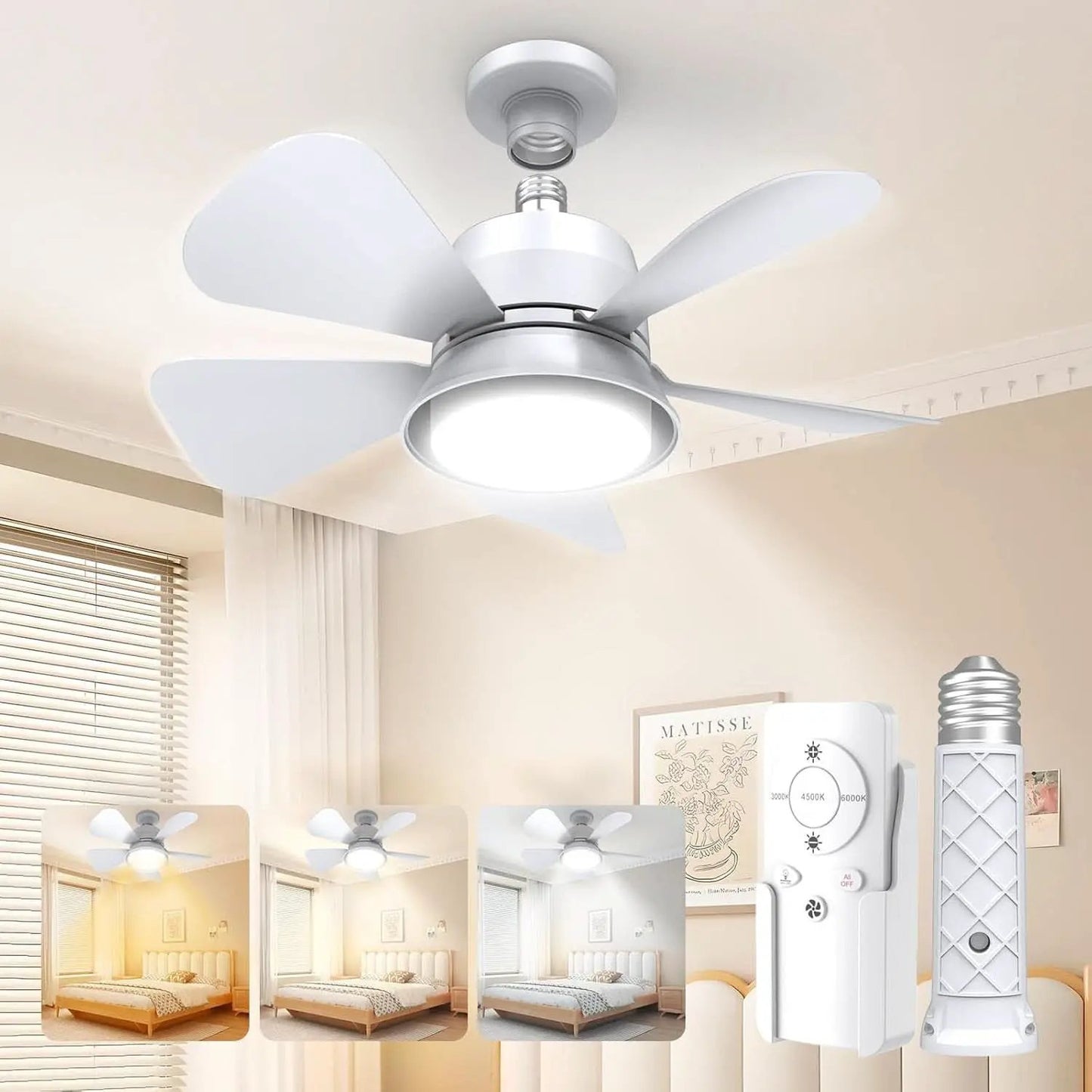 Ceiling Fan With Lights Remote Dimmable LED 3000K 6000K from PriceLows™