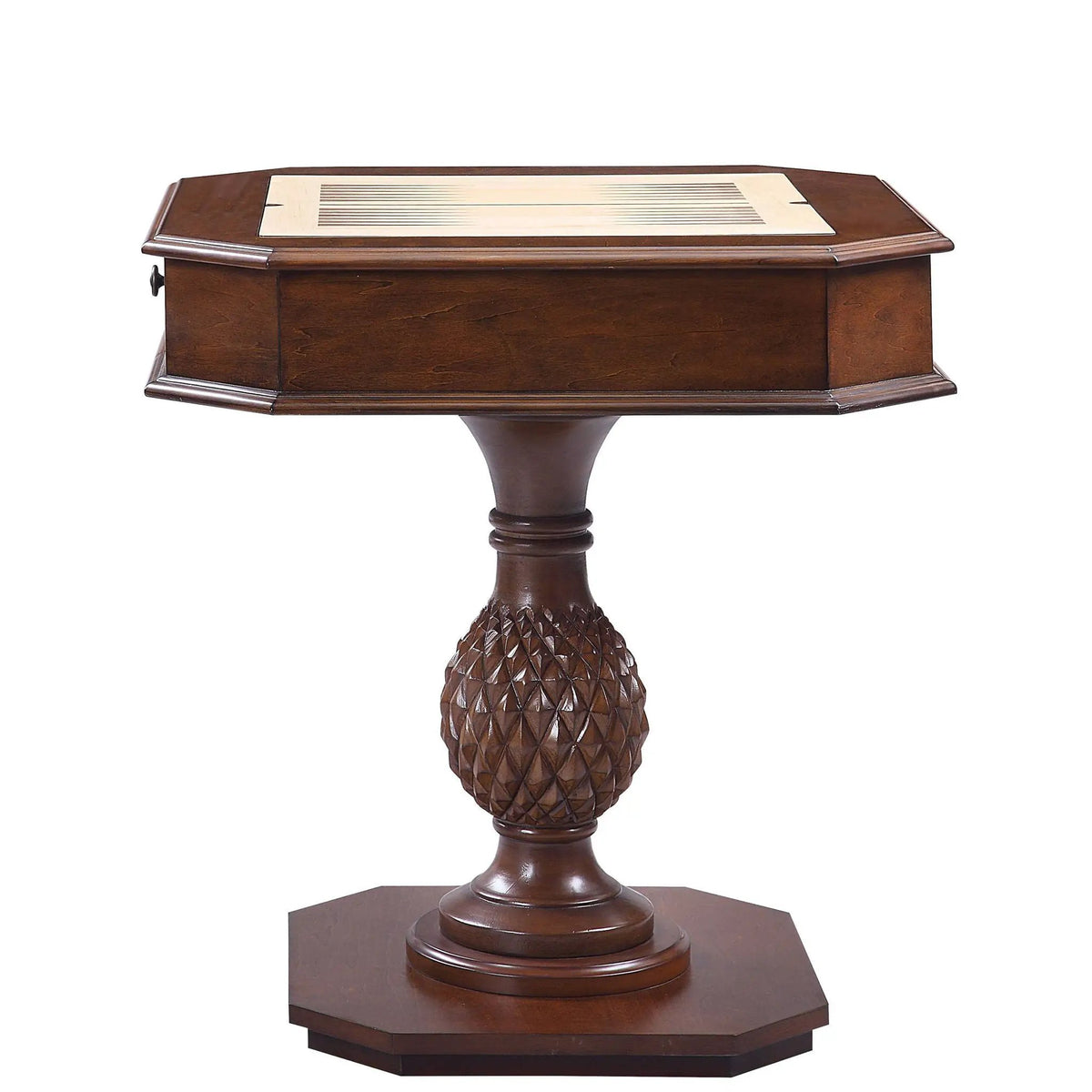 Bishop Cherry Chess Checker Game Table | Reversible Game Tray | Two Storage Drawers | Classic Design
