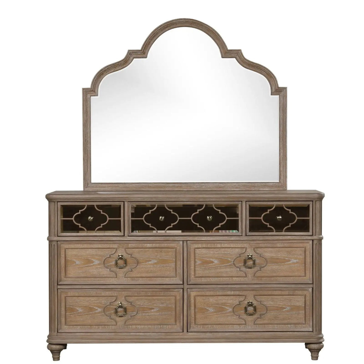 Oak Dovetail Dresser | 64 Inch Width | Rustic Oak Finish | Solid Wood Construction
