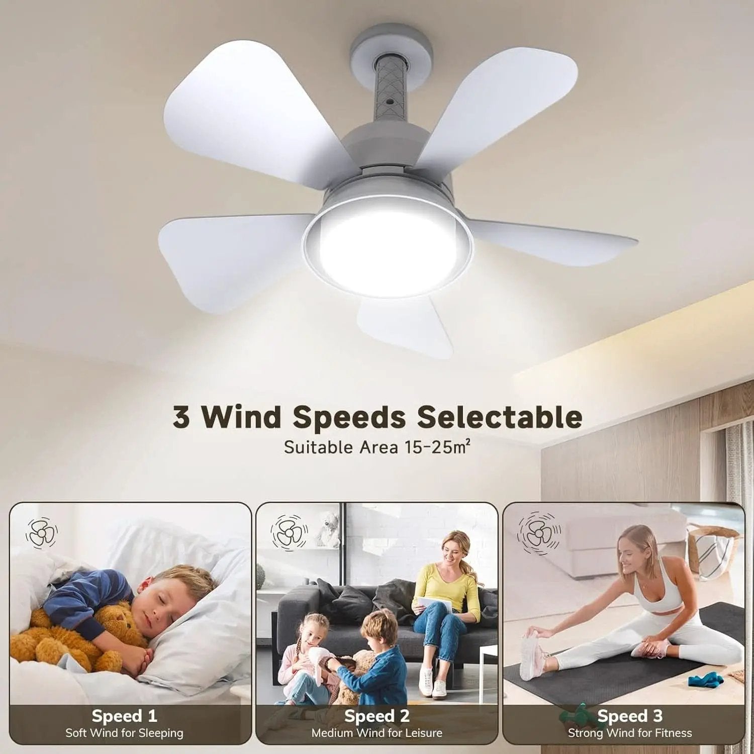 Ceiling Fan With Lights Remote Dimmable LED 3000K 6000K from PriceLows™
