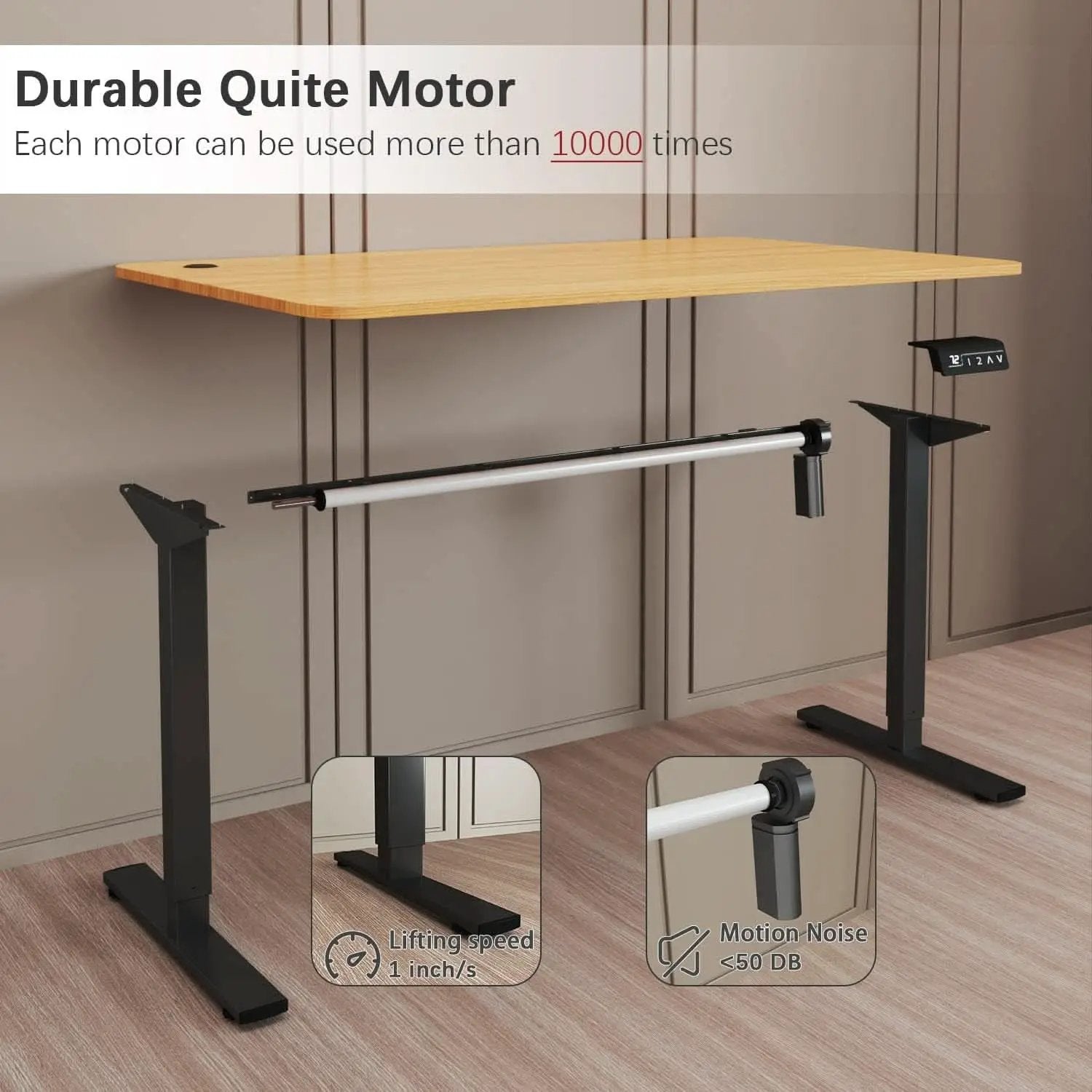 Electric Height Adjustable Standing Desk 55x24 Memory Preset from PriceLows™