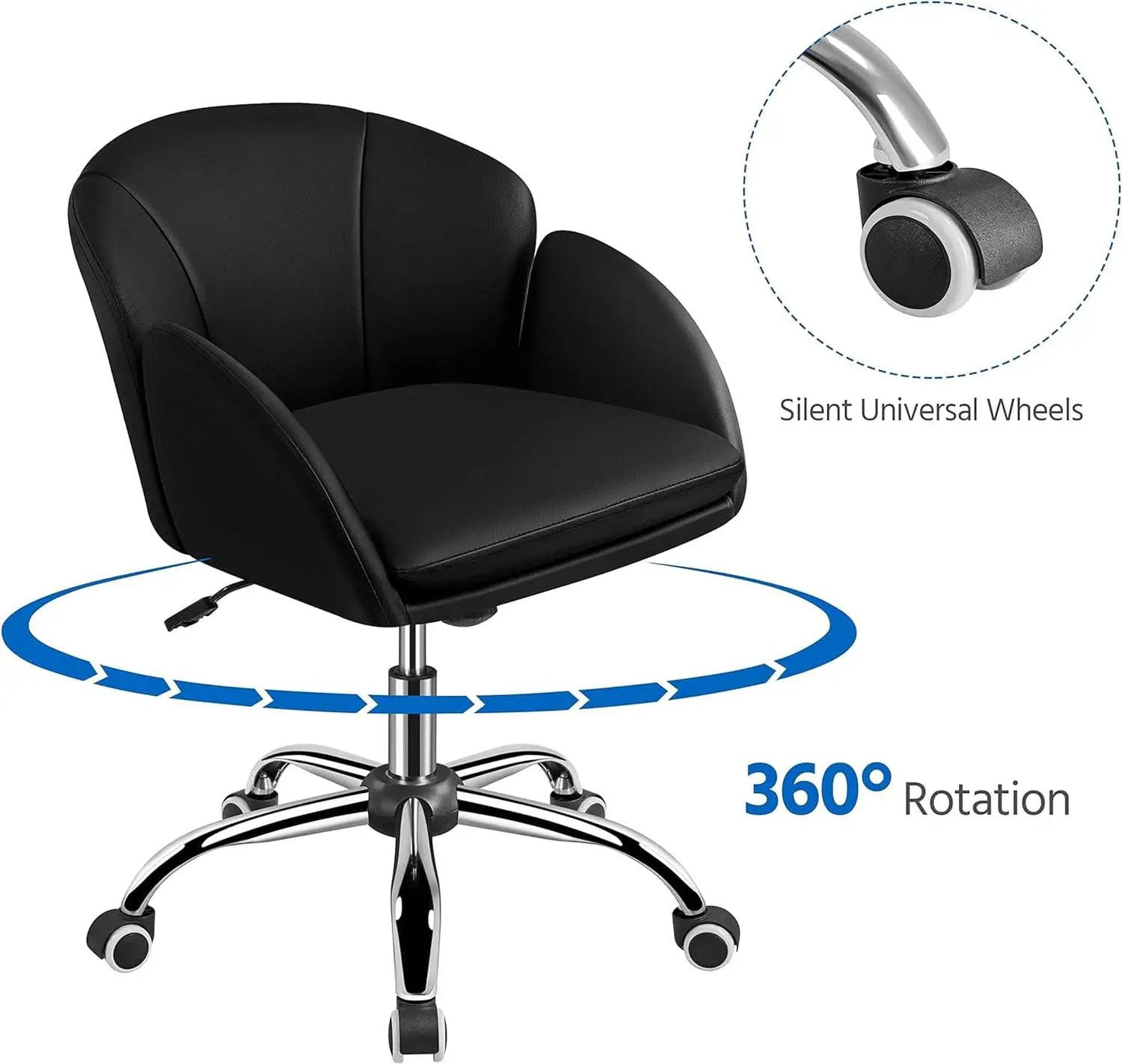 Black Velvet Upholstered Swivel Desk Chair For Office from PriceLows™