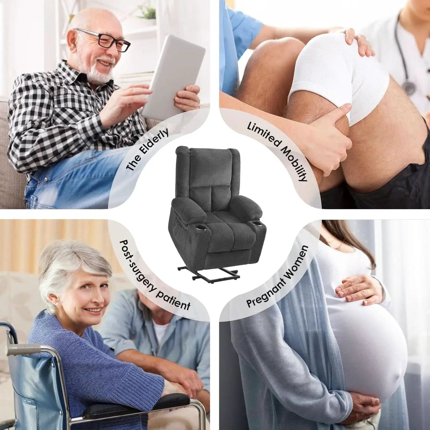 Power Lift Recliner Chair With Massage And Heat USB Ports from PriceLows™