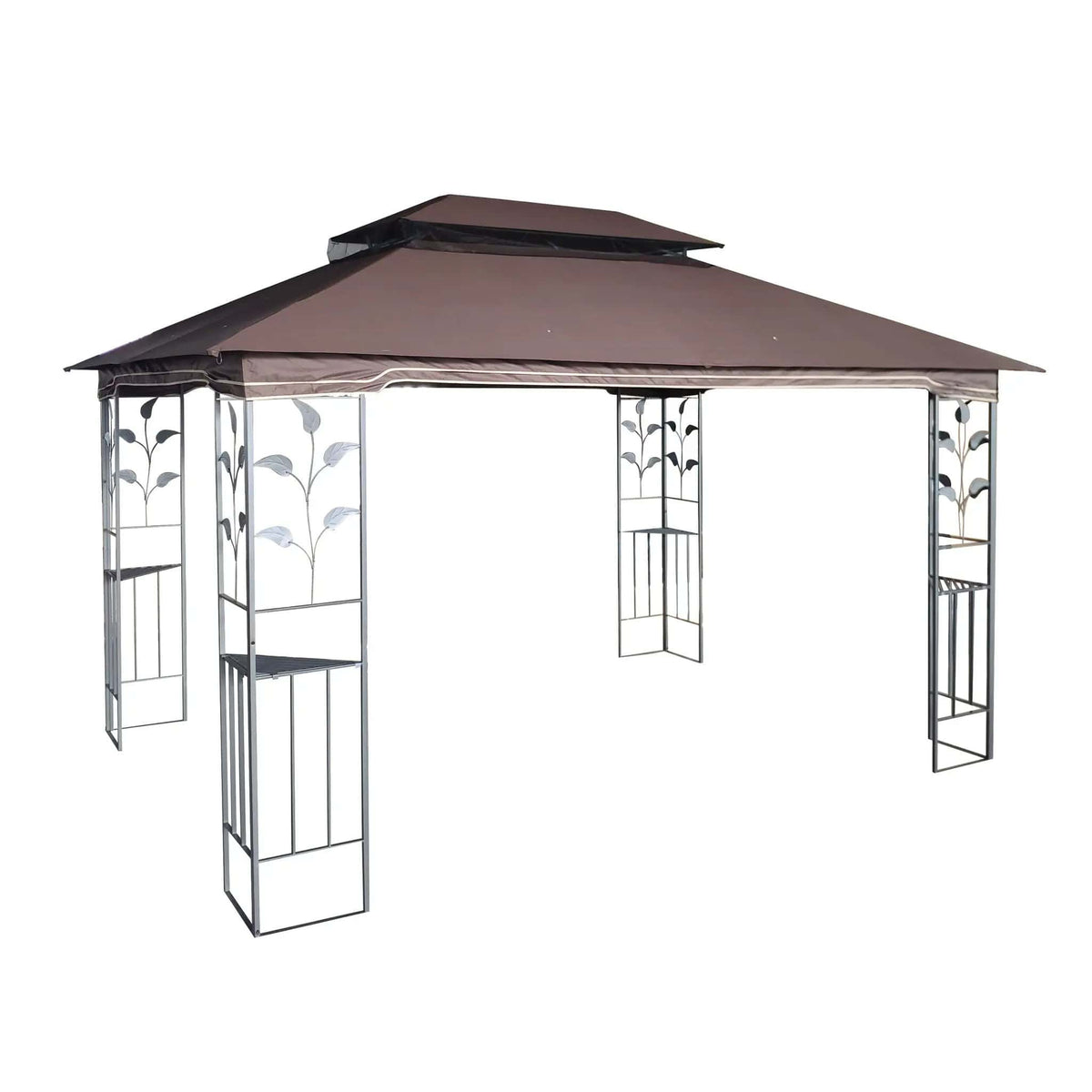 Patio Gazebo Tent With Ventilated Double Roof And Mosquito Net For Backyard Or | 2 Pieces | Steel & Iron | Outdoor Living