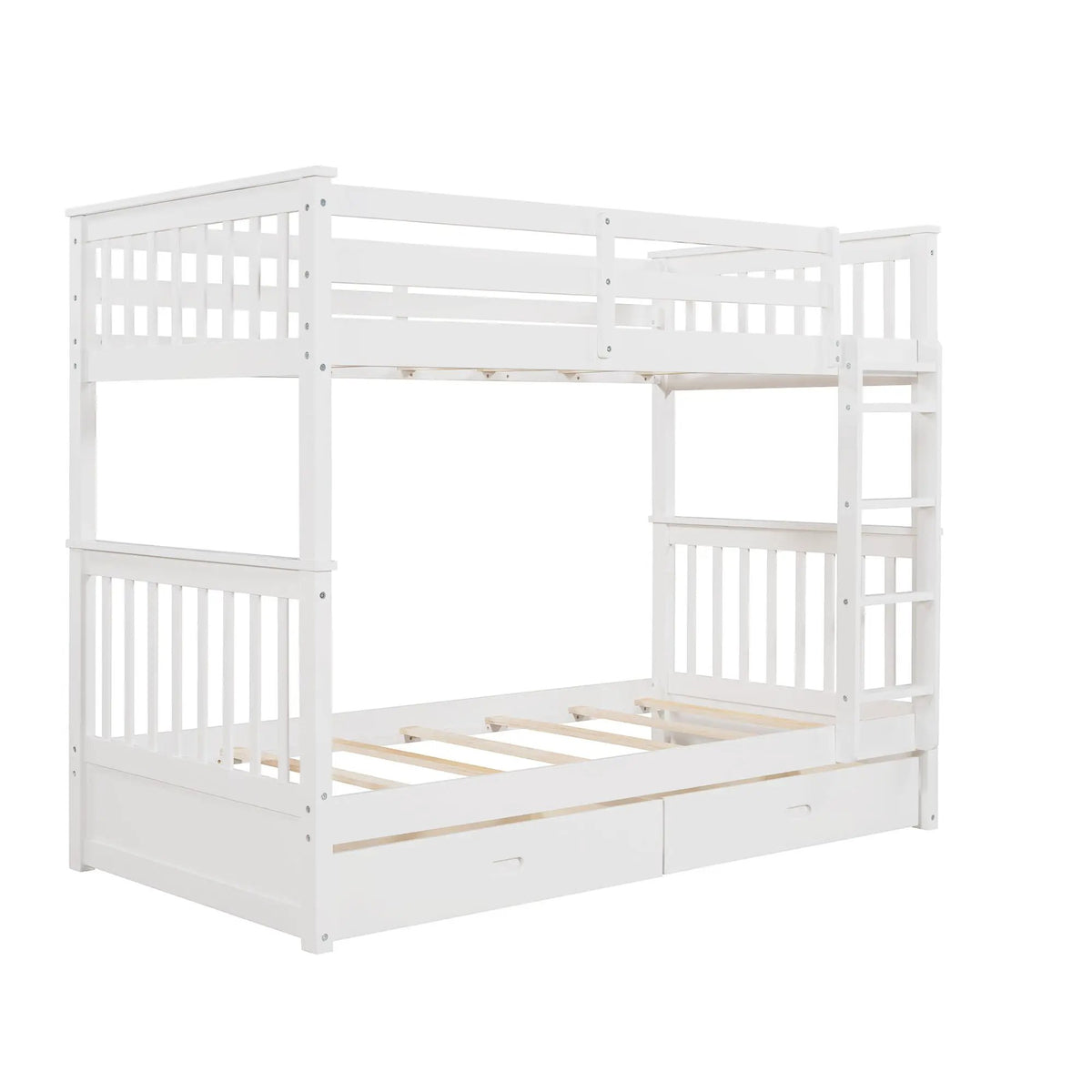 Bunk Bed With Ladders | 2 Storage Drawers | Space-Saving Design | Sleepover Ready