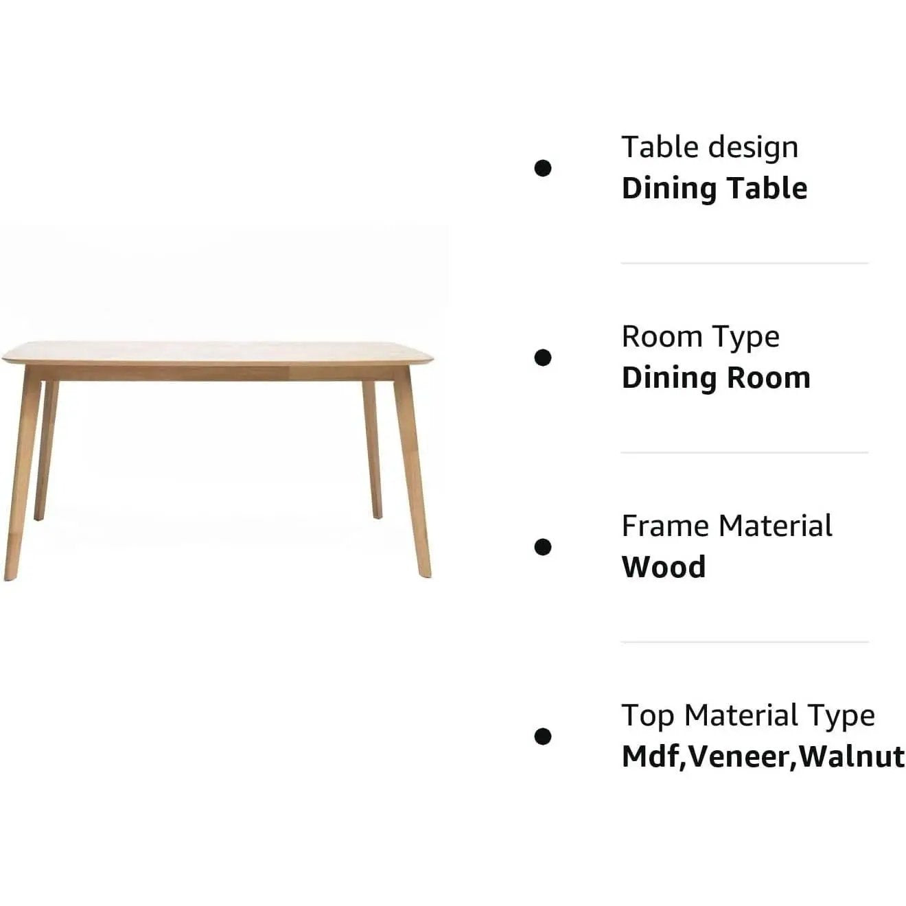 Nyala Dining Table Mid Century Modern 59 Inch Wide from PriceLows™