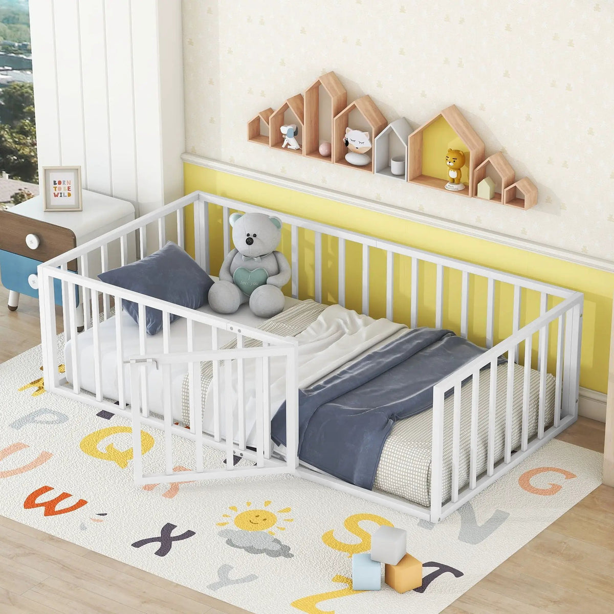 Metal Floor Bed Frame | Raised Fence Gate | Low Platform Design