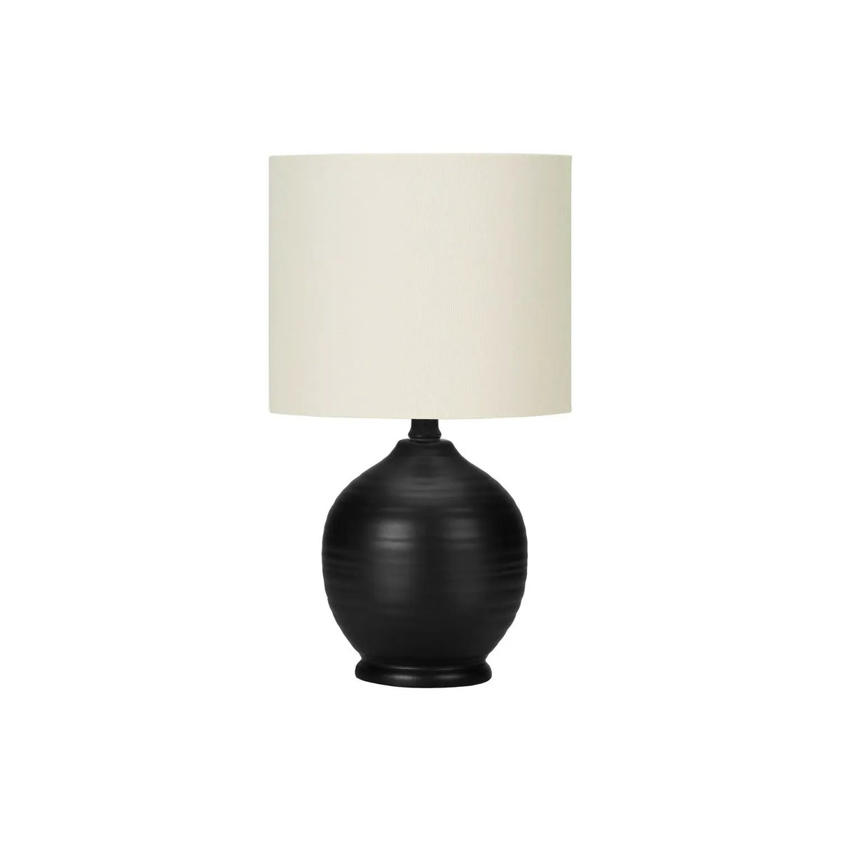 Black Ceramic Table Lamp | Transitional Design | 16.5 Inch Height | Ivory Linen Shade