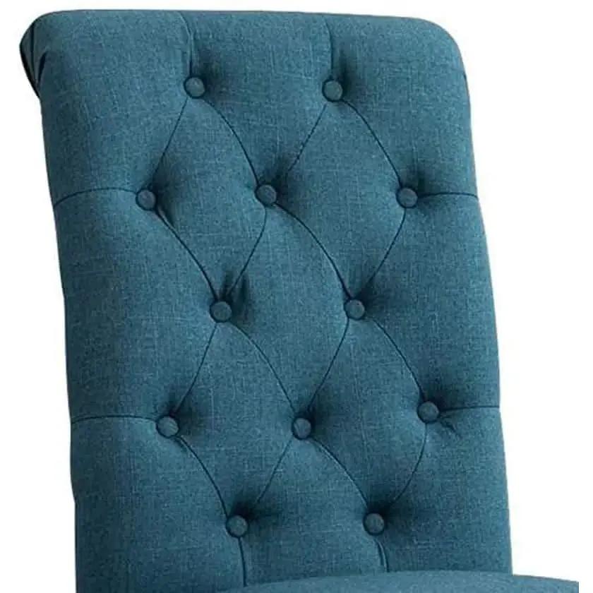 Blue Tufted Parsons Dining Chair With Solid Wood Frame from PriceLows™