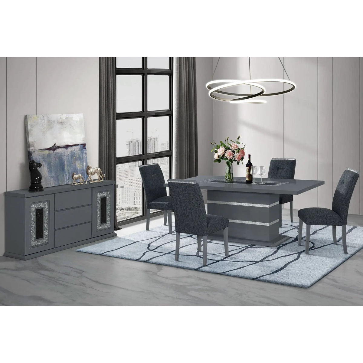 Ariya Dining Chair | Contemporary Style | Padded Fabric Seat | Solid Wood Construction