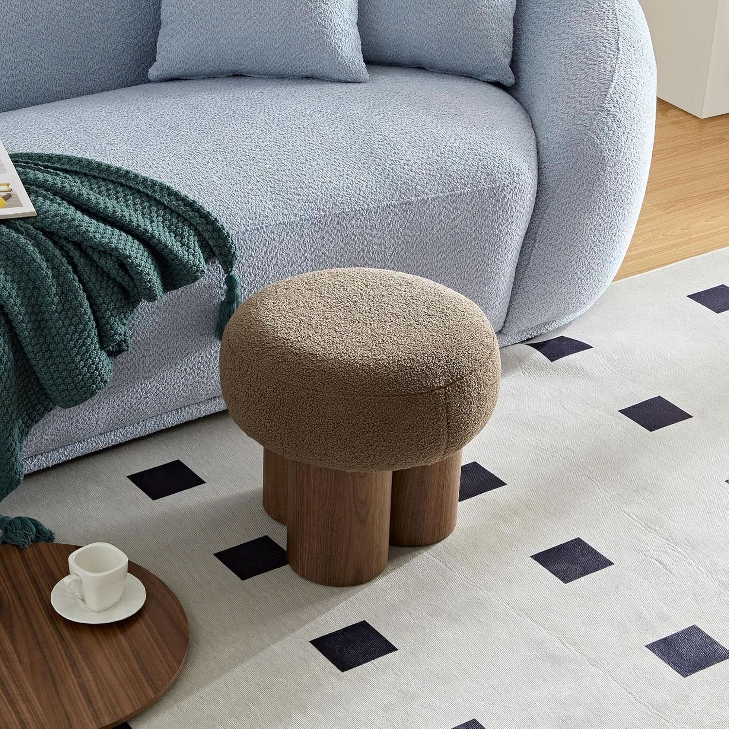 Brown Mushroom Stool Ottoman Footrest 16.54 Inches from PriceLows™