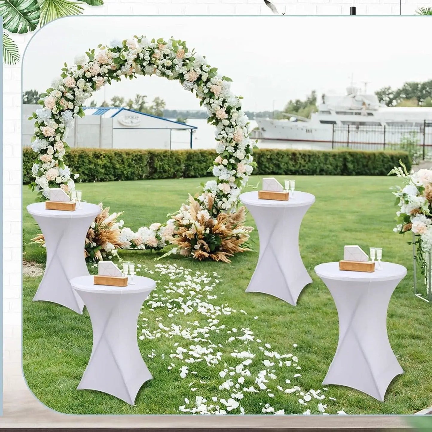 32 Inch White HighTop Collapsible Cocktail Table Set from PriceLows™