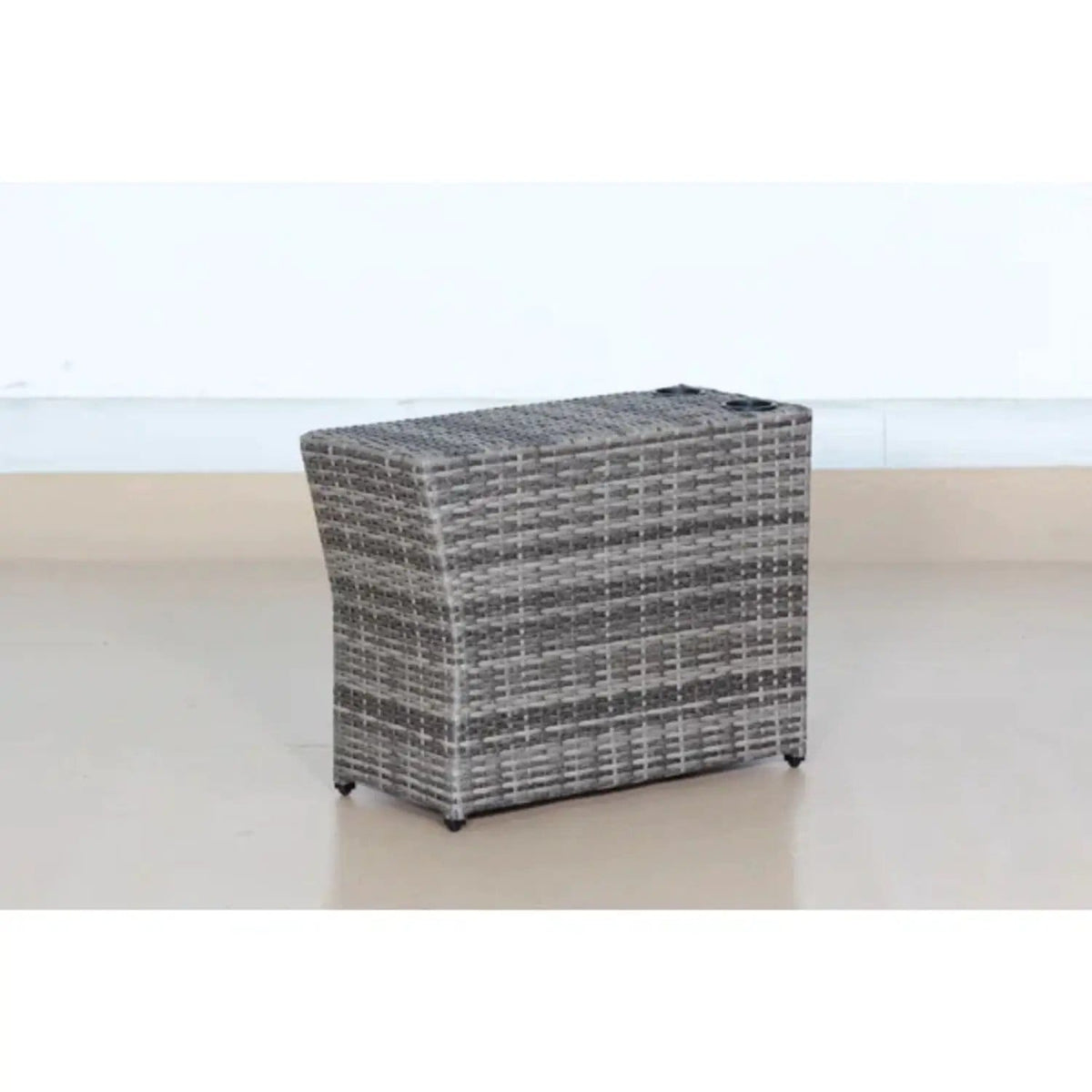 Shick Outdoor Side Table Gray Mix | 13 x 33 x 22 in | Wicker | Outdoor Living