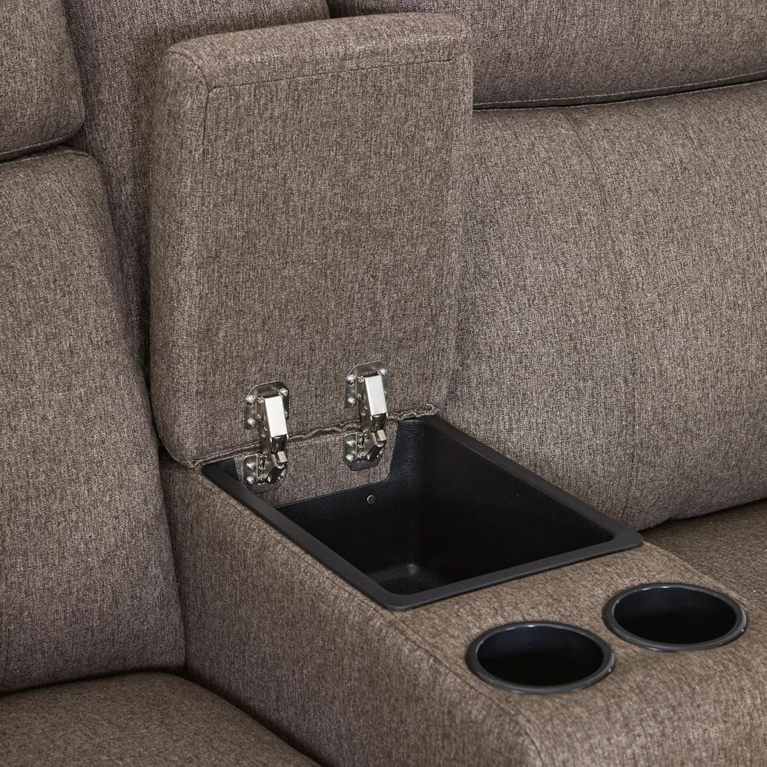 Mocha Power Recliner Loveseat With Massaging For Living Room Comfort from PriceLows™